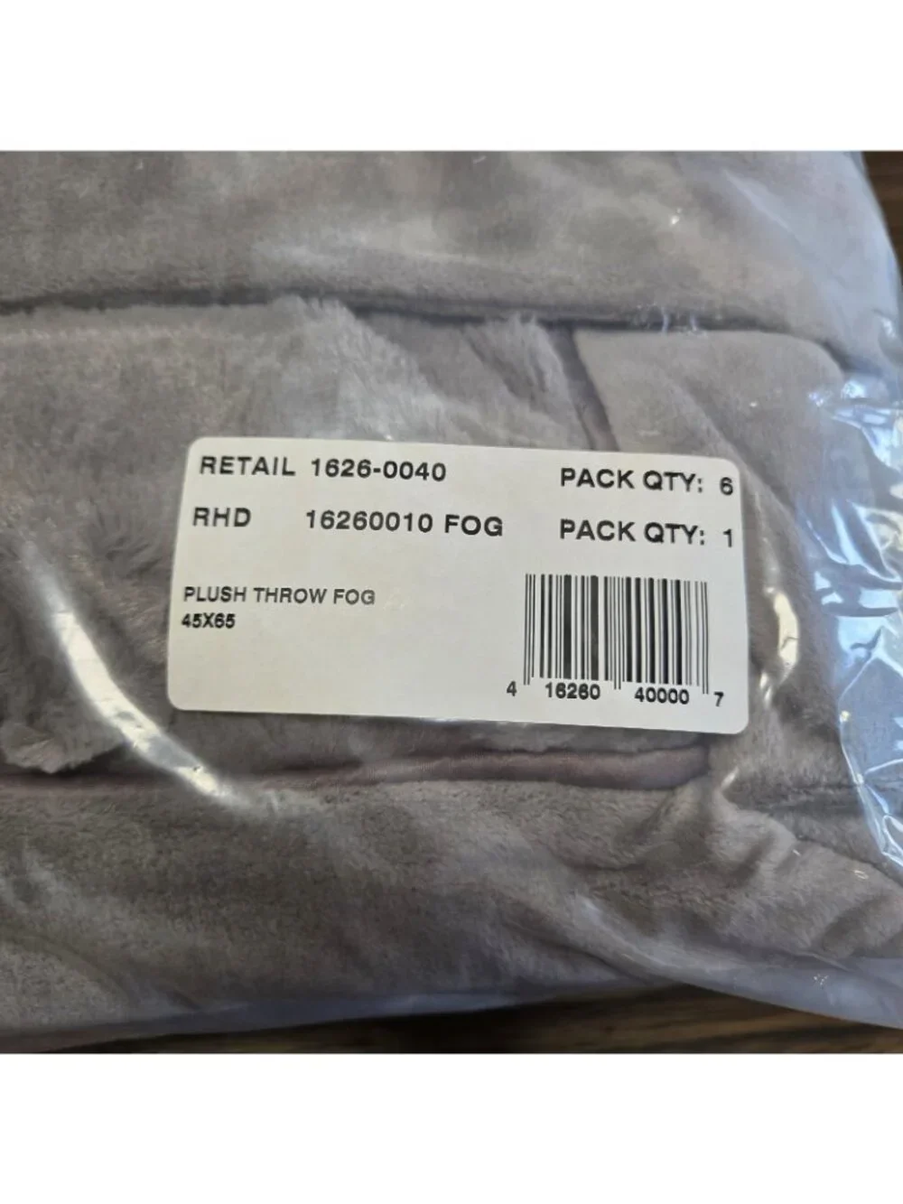 NEW Restoration Hardware Luxury Plush Throw Blanket FOG 45x65